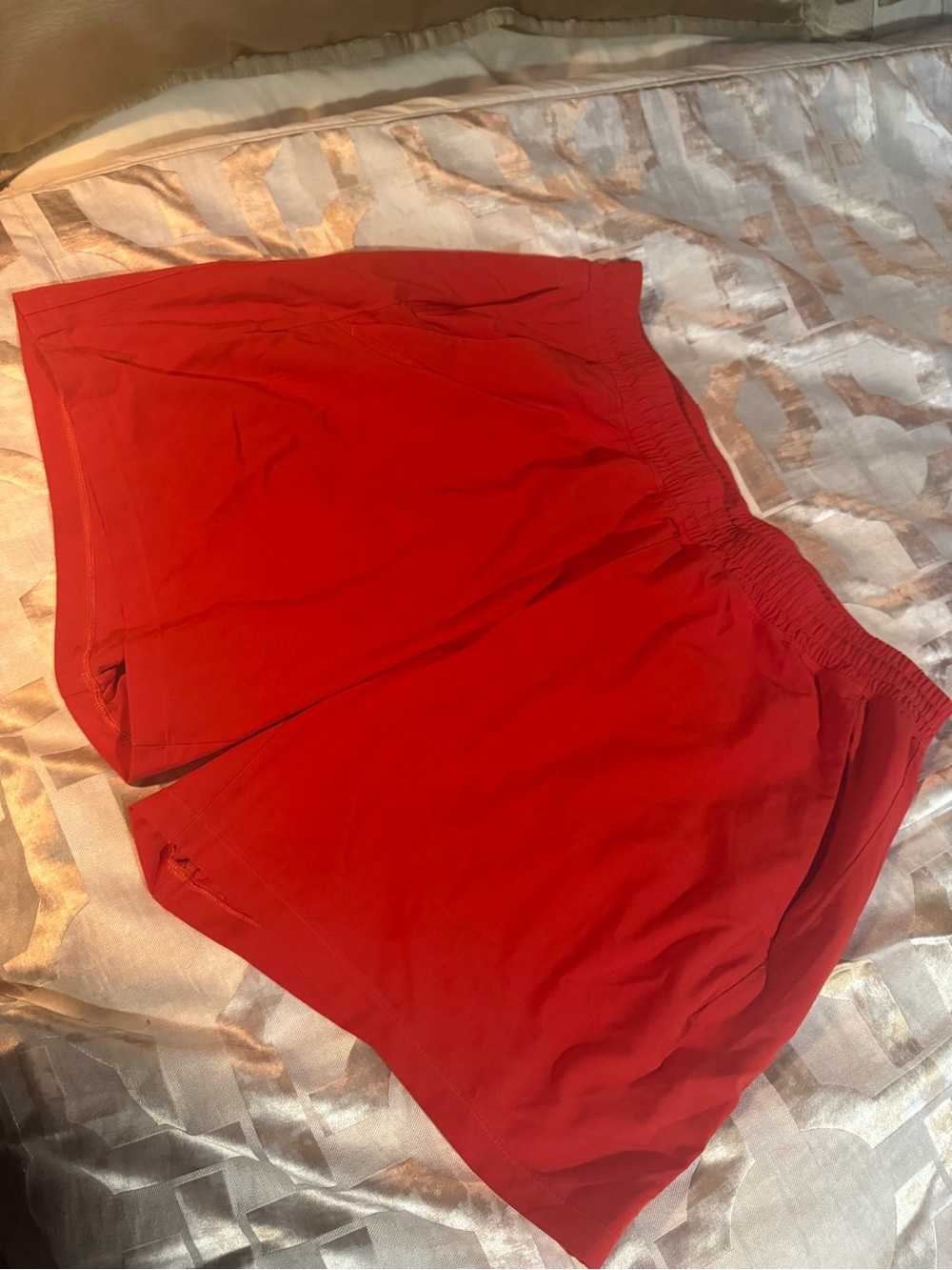 lululemon athletica Red Elastic-Waist Athletic Shorts